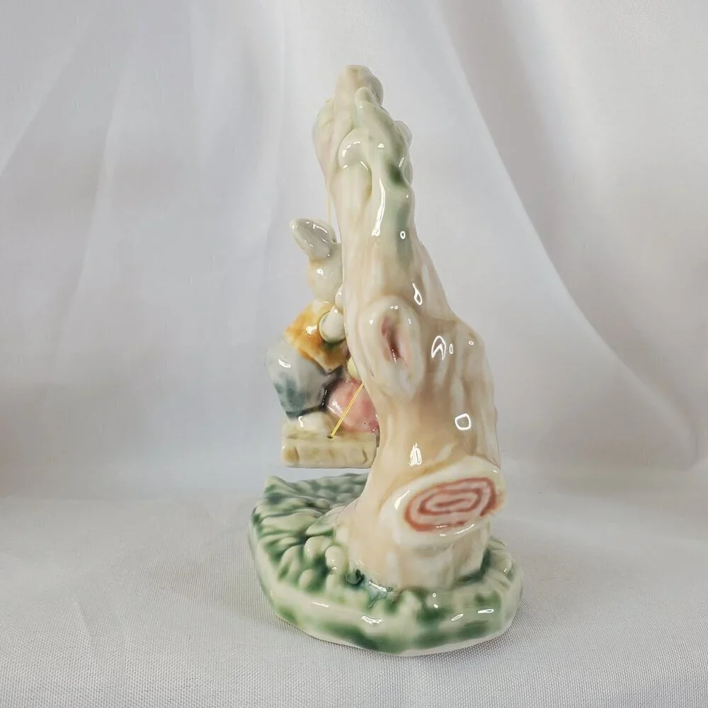 Tales of Bunny Hollow Ceramic Young Bunnies Tree Swing VTG 1993 Albert E Price
